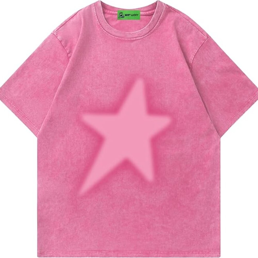Star Shirt Y2k Oversized Graphic Tees for Men Unisex Vintage Streetwear Shirts‎